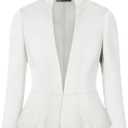 Hybrid & Company Women's Casual Work Office Elegant Open Front Premium Nylon Blazer Jacket (3X, Jk1135-ivory)