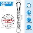 6PCs Ball Braided Lanyard Keychain, Ball Keychain with Hook and DIY Card,Backpack Charms Team Gifts for Sport Fan