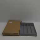 Bamboo Silverware Holder - Drawer Organizer with 5 Slots (Gray)