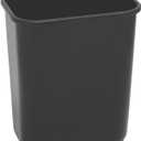 Highmark Wastebasket, 7 Gallons, 14 1/2in.H x 10 1/2in.W x 15 1/4in.D, Black, WB0189