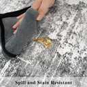 2x8 Washable Hallway Runner Rug: Abstract Stain Resistant Kitchen Rugs Farmhouse Ultra Soft Bathroom Bedroom Entryway Print Floor Mat Thin Non-Slip Indoor Carpet for Living Room Laudry(2x8,Black/Grey)