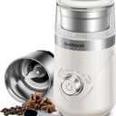 SHARDOR Electric Super Silent Blade Coffee Grinder, Timed Grind Control Rotary Knob, Adjustable Coarse to Fine for Coffee Beans, Spices & Herbs, with 1 Removable Stainless Steel Bowl, Cream
