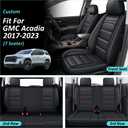 RAWAKORW Car Seat Covers Fit for GMC Acadia 7 Seats:2017-2023 Full Set Automotive Seat Covers Waterproof Leather Seat Covers for SUV Auto Seat Protectors(Black)