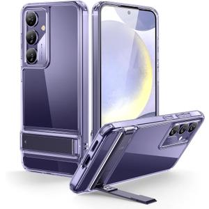 ESR for Samsung Galaxy S24 Ultra Phone Case, 3 Stand Modes Kickstand for S24 Ultra Cover, Military-Grade Drop Protection, Slim Fit, Boost Series Case, Clear Purple