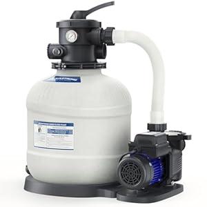 AQUASTRONG 16in Sand Filter Pump for Above Ground Pool with Timer, 3/4 HP Pool Pumps Above Ground 3800 GPH for Pools up to 16000 GAL, Pool Filter with 6-Way Valve, Improved Circulation and Filtration1