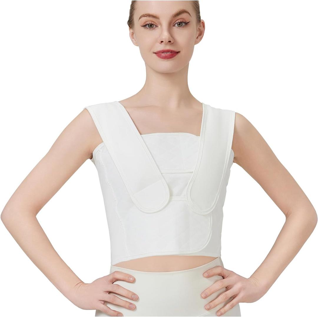 Compression Post Mastectomy without Reconstruction,Post Breast Surgery Compression Bandage, Minimally Invasive Surgery Chest Strap Compression Bandage, Medical Recovery Stretch Bandage, Size Medium