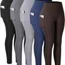 CHRLEISURE Leggings with Pockets for Women, High Waisted Tummy Control Workout Yoga Pants