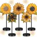 Yousoontic  Summer Wooden Tabletop Decor Freestanding Wood Table Sign Summer Decorations for Home Rustic Tabletop Centerpiece Standing Block Decorations for Farmhouse Office (Sunflower)
