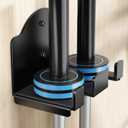 Olympic Barbell Wall Rack Holder - Heavy Duty 66lbs Weight Storage Mount with EVA Pads (2 Hook)