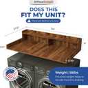 OfficeSimpli Washer Dryer Countertop with Shelf - 27.5 x 54 Inch - Made in USA Laundry Countertop Over Washer and Dryer with Non-Slip Pads, Storage Shelf, Laundry Topper Organizer, California Walnut, 2 Tier