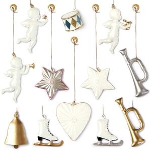 Christmas Ornaments 12 Pack Aizulhomey Metal Double Sided Hand Painted Tree Ornaments Hanging Decorations Gift Tags Holiday Celebrations, Christmas Parties, and Home Decor