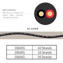 18 AWG 2 Conductor Electrical Wire 100FT Oxygen-Free Copper Flexible Low Voltage Cable