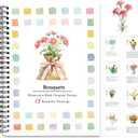 SLWBZ Watercolor Workbook Bouquets, 15 Different Patterns of Original DIY Designs, Beginner-Friendly Watercolor Workbooks, (Bouquets, Without Palette)