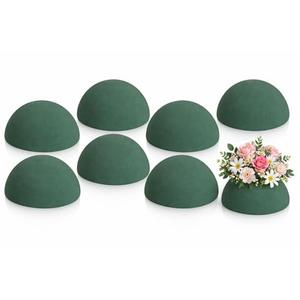 Shihanee 8 Pcs Half Ball Floral Dry Foam Green Round Foam Block Dry Balls Large Flower Craft for Artificial Plant Bouquet Arrangement DIY Craft(3.54 x 1.77 Inches)