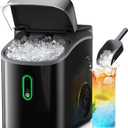 Silonn Nugget Ice Maker Countertop, Pebble Ice Makers with Crushed Soft Chewable Ice, 33lbs Per Day with Scoop, Pellet Portable Ice Machines with Auto-Cleaning for Home, Kitchen, Office, Black