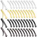 48 Pieces No Slip Metal Hair Clips Hairpin Open Center Metal Barrettes 2.36 x 0.39 Inch Snap Button Hairpin for Women, Gold Silver Black and Coffee