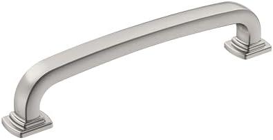 Amerock | Cabinet Pull | Satin Nickel | 5-1/16 inch (128 mm) Center-to-Center | Surpass | 1 Pack | Drawer Pull | Cabinet Handle | Cabinet Hardware