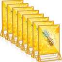 PPH-Sisy Acrylic Sign Holder 5x7 Gold Picture Frame Clear Acrylic Frames Display Stand Double Sided Table Menu Holders for Wedding Table Numbers Restaurant Photos (8 pcs)