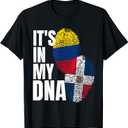 Dominican and Colombian Mix DNA Flag Heritage T-Shirt M Kids