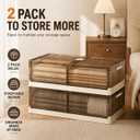 Under Bed Storage with Wheels, 2 Pack 7.9" Low Profile Under Bed Storage Drawers with Dual Flip-Top Lids, Foldable Stackable Plastic Under Bed Storage Containers for Clothes, Shoes & Blankets