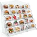 Sticker Display Stand with Curved Pockets for Big 4'' Stickers- Brochure Holder with Customizable Space - On the Go Display Stands for Vendor Events - Ideal for Small Business Vendors (Clear, Large)