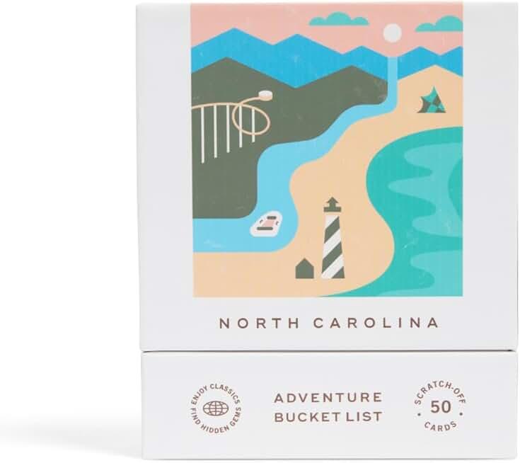 Reach International Outfitters North Carolina Adventure Bucket List: 50 Scratch-Off Cards for Outdoor Activities, Tourist Attractions, and Road Trips - Perfect Travel Gift and Guide for Exploring