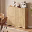 ChooChoo Bathroom Floor Cabinet with 4 Doors and Adjustable Shelves, 11.81"D x 23.62"W x 43.31"H