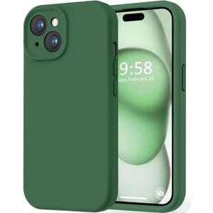 LOVE 3000 Compatible with iPhone 15 Case, [Smooth Silicone Full Coverage Camera] [8ft Drop Protection], Soft Microfiber Lining Full Body Protective Case for iPhone 15 6.1 inch - Green