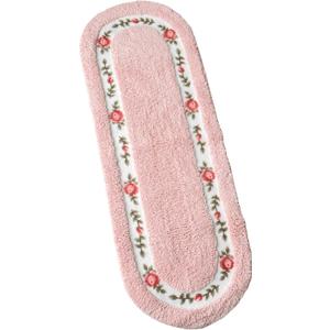 Beautiful Rose Flower Area Rugs for Living Room Bedroom Bathroom Rugs Bath Mat Super Soft Non Slip Absorbent Floral Style Nice Pink 17.71 x 49.21 Inch