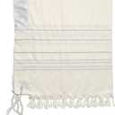 Kosher Prayer Tallit for Jewish Occasions like Shabbat,Yom Tov,Weddings,Births,Bar Mitzvahs,Judaica Housewarming Gift (46x74 Silver Stripes)