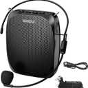SHIDU Portable Voice Amplifier Personal Microphone Headset for Speaking Rechargeable Mini Pa System for Teachers Tour Guides Coaches Classroom Singing Yoga Fitness Instructors (Black)