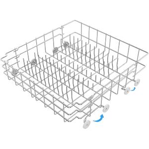 UPGRADED 808602302 Dishwasher Rack Replacement Parts-304 Stainless Steel Compatible with Electrolux Kenmore Frigidaire Dishwasher Lower Rack Assembly with 154174501 Wheels, 154432601 Bottom Dishrack