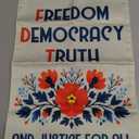 VOTANTA (12"x18") Freedom Democracy Truth and Justice for All Garden Flag Anti Felon President FDT Resist Democrat Gifts Outdoor Sign Yard House Patio Decorations Welcome Garden Flag Double Sided