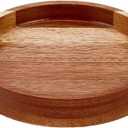MAYJOYDIY 5.9 Inch Round Wood Serving Tray Acacia Wood Decorative Serving Platter Small Charcuterie Board Solid Trays for Cookie Dessert Party Food Kitchen Platter Tray Cheese Board