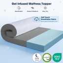 VALUXE 3 Inch Gel Memory Foam Mattress Topper Full Size High Density Cooling Pad Pressure Relief Bed Topper Grey (with Removable & Washable Bamboo Cover)