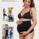 Hailycoco Seamless Maternity Shapewear, Maternity Thong High Waist Underwear Panties for Pregnancy with Belly Support (Brown, M)