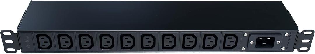 WTH-CS/PDU-C13-E (US121052E) Heavy Duty Metal 1U Rack Mount PDU, Inlet C20 20A 120/240V Open end (Without Extension Cord), Outlet C13 x10 Ports