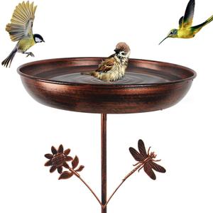 DREAMSOUL 34 Inch Height Bird Bath Stake, Vintage Bird Bath for Outside 13" Dia Birdbath for Garden Patio Decor