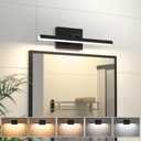 VOLISUN Modern Bathroom Vanity Light 15.7 inch, Rotatable, 12W Dimmable 5CCT Led Bathroom Light Fixture Over Mirror, Black Bar Vanity Light for Bathroom Mirror Restroom-ETL Certificated