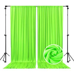 10 x 7 Feet Light Green A Backdrop Curtain for Partie, Background Curtains for Photoshoot, Birthday, Wedding, Halloween, Thanksgiving, Christmas, New Year Party Decorations 5Ft x 7Ft, 2 Panels