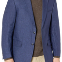 Palm Beach Men's Bradley 100% Delave Indigo Linen Coat , 42 Size