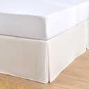 Cottington Lane Luxury Pleated Bed Skirt Queen Size 15 Inch Drop Split Corners, Hotel Luxury 1800 Ultra-Soft Tailored Drop Box Pleated Styling Dust Ruffle, Classic & Clean Look, Ivory