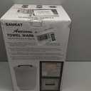 SAMEAT Heated Towel Warmers for Bathroom - Large Towel Warmer Bucket, Wood Handle, Auto Shut Off, Fits Up to Two 40"X70" Oversized Towels, White