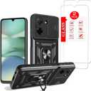 for Xiaomi Redmi A5 4G Case with [2 Pack] Tempered Glass Screen Protector, for Xiaomi Redmi A5 Case [Military-Grade] Protectivewith Lens Protects Magnetic Kickstand Mount Holder Black