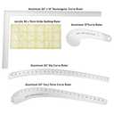 Fashion Sewing Ruler, Vary Form Curve Ruler, French Curves Measuring Cloth Design, Drawing Pattern, Aluminum (5-Pcs Set)