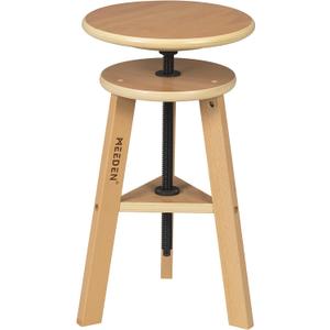 MEEDEN Wooden Drafting Stool with Adjustable Height, Artist Stool,Office Studio Stool, Up to 220 Lbs,German Beech Wood, Perfect for Artists Studio,Home Use,Kitchen,Bars (Natural)