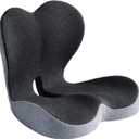 Memory Foam Seat Cushion for Office Chair & Car Seat, Ergonomic Coccyx Cushion for Pressure Relief & Back Support, Non-Slip Comfort Cushion for Driving, Wheelchair, Desk Chair, Home & Travel, 18INCH