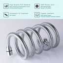 79 Inch Expandable Shower Hose Extra Long Bathing Toilet Cleaning, Adjustable Holder Mount and Stainless Steel Shower Hose for Handheld Shower Head, shower hose and holder, Chrome