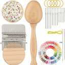 PHOXPH Mini Darning Loom Kit, Egg Knit Patch Kit, PatchMaker Mending Tool with 50 Colors Yarn, 14 Hooks, Weaving Loom for Socks, Jeans & Sweaters, Clothes Repair, Fixing Kit for Beginners (Egg Set)