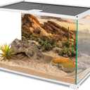AWERT Reptile Habitat Background Blue Sky Oasis Cactus Sun and Desert Terrarium Background 72x24 inches Durable Polyester Background